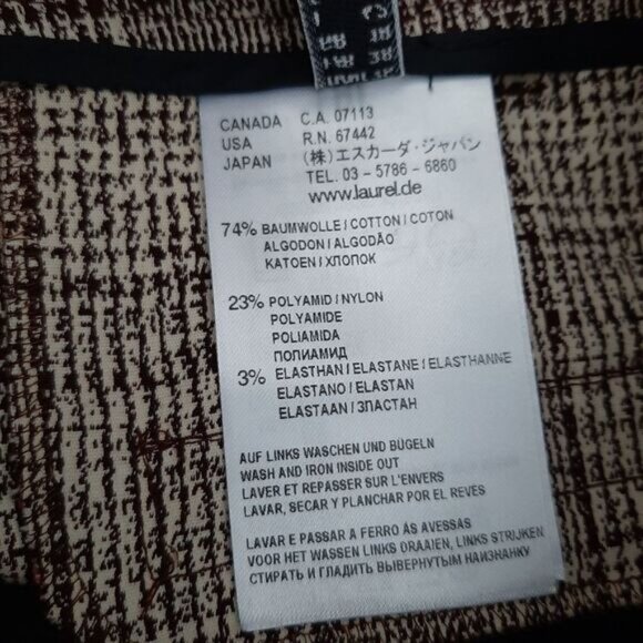 LAURÈL Plaid Pattern Stretch Dress Pants Brown & Cream Sz 6 - Picture 10 of 10